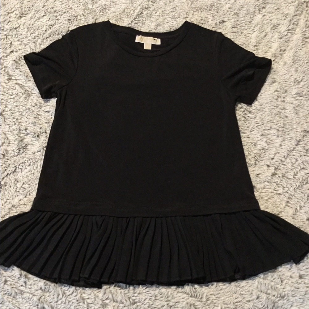 Michael Kors Pleated Georgette Hem Top
